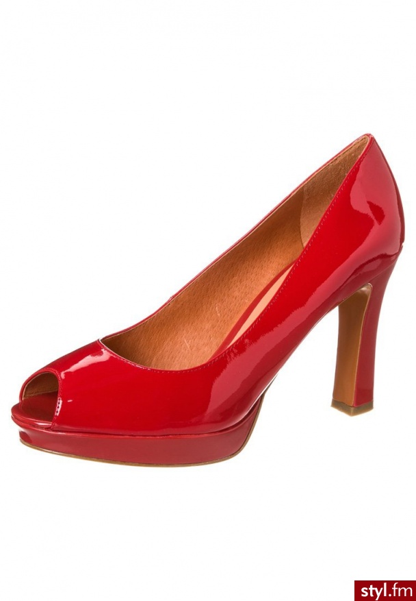Carma Shoes Szpilki Peep Toe czerwony 13028 - Szpilki Buty Moda