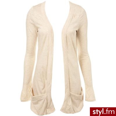 Oat Ruched Back Cardigan - Miss Selfridge - Polyvore. Pobrano ze strony: http://www.polyvore.com/oat_ruched_back_cardigan/thing?id=11834802 - Pozostałe Ciuchy Moda