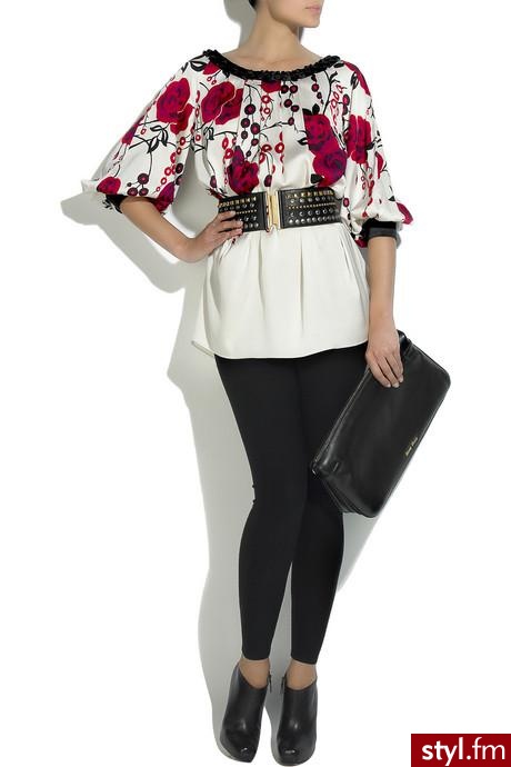 Jedwabna bluzeczka - Temperley London, legginsy - Donna Karan, pasek i torebka - Miu Miu, buty - Louboutin - Pozostałe Ciuchy Moda