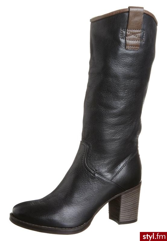 Zign Kozaki  czarny - Kozaki Buty Moda