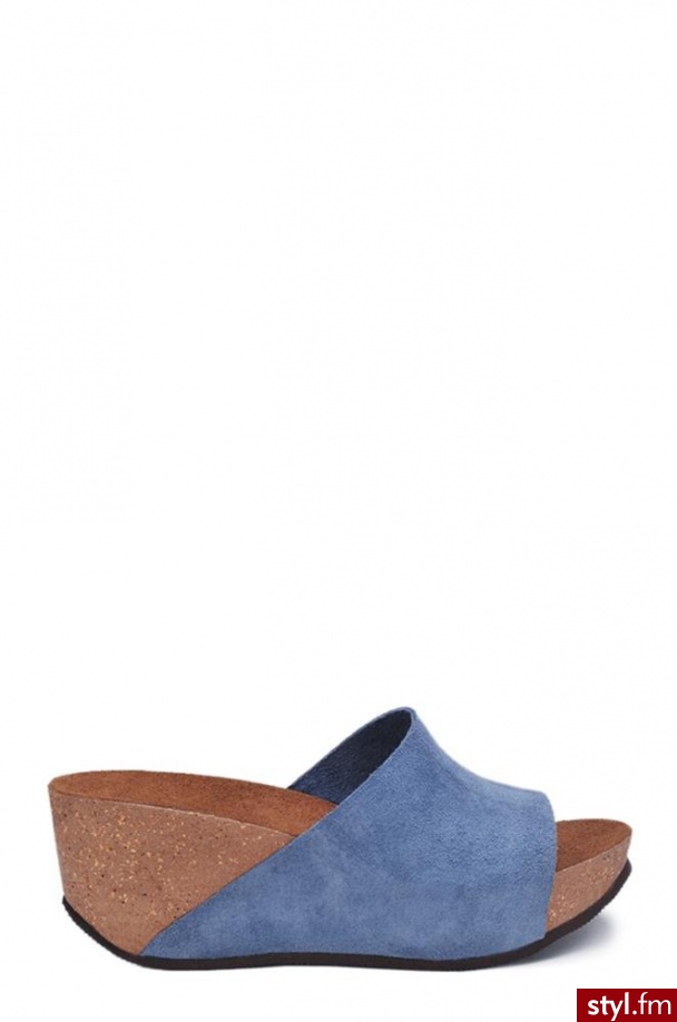 Gino Rossi Klapki (niebieski) 30-KLD6 - Klapki Buty Moda