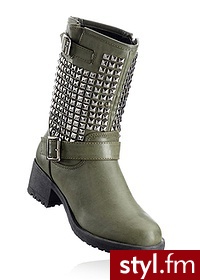 Bonprix Kozaki oliwkowy 969618_25164 - Kozaki Buty Moda