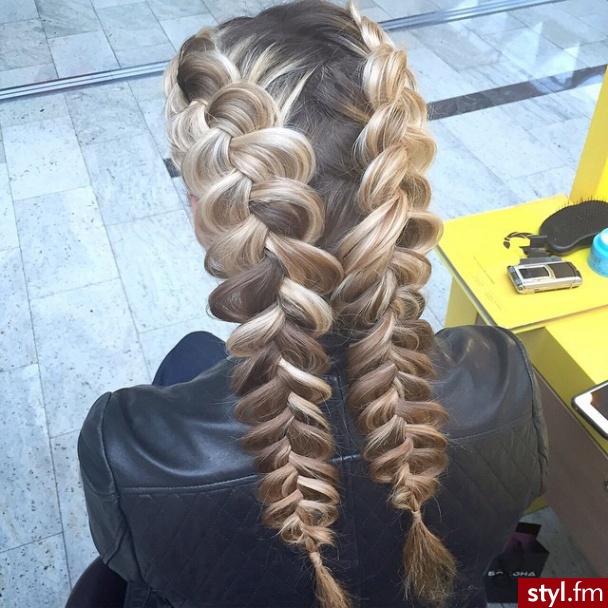Blond Warkocze Proste Na co dzień Długie Fryzury