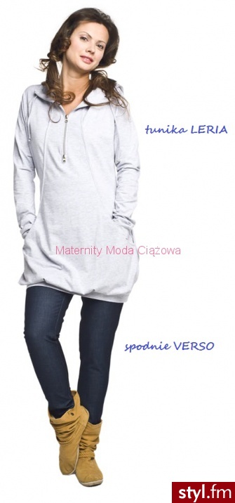 Torelle Tunika ciążowa i do karmienia Leria Szara (57C4-854D3) - Tuniki Ciuchy Moda