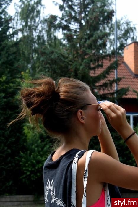 Brązowe Upięcie Proste Na co dzień Długie Fryzury