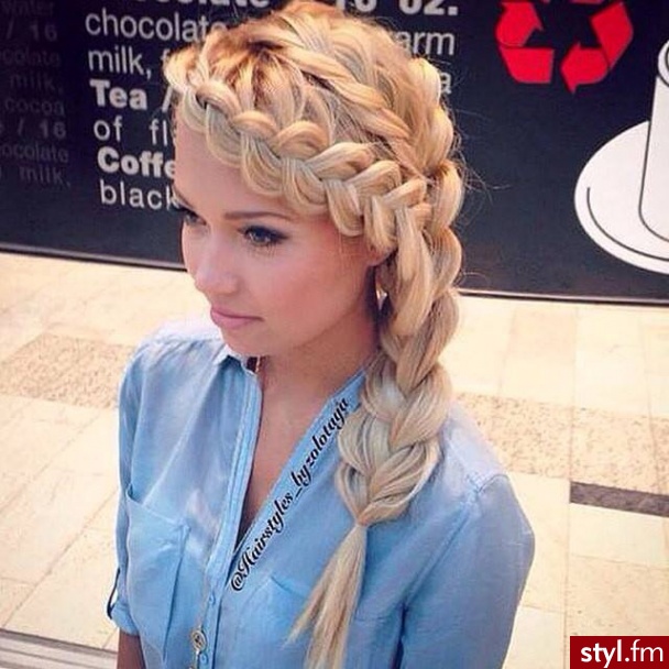 Blond Warkocze Proste Na co dzień Długie Fryzury