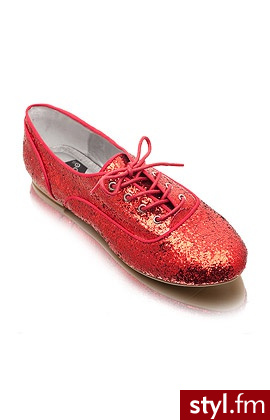 Qualm Jazzówki glitterki CS-497-30 TRZEWIKI CZERWONY - Pozostałe Buty Moda