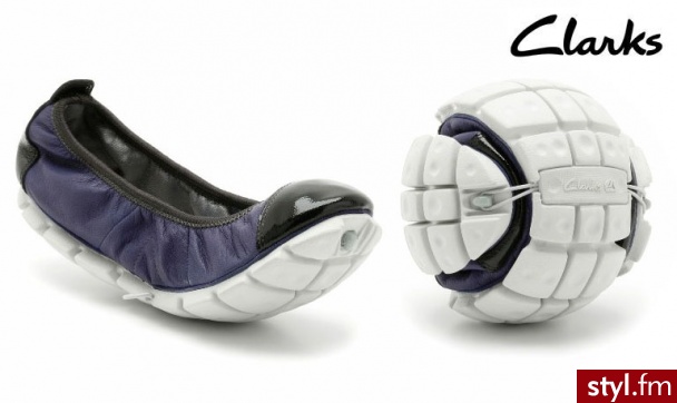 CLARKS Illusive Form Dark Blue - Balerinki Buty Moda