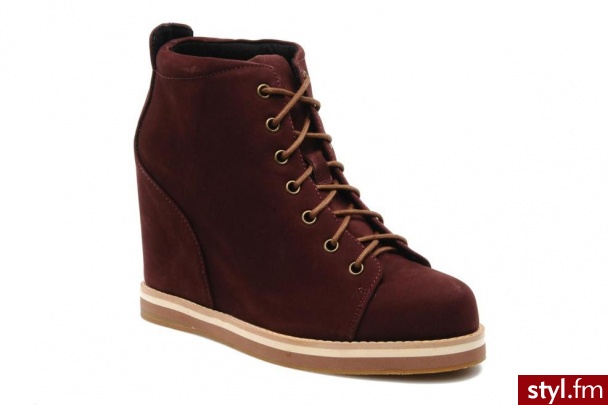No Name Koturny Wish (Bordowy) - Koturny Buty Moda