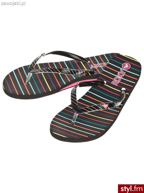 ROXY Japonki Klapnki BIANCA BLK Basen Plaża - Klapki Buty Moda