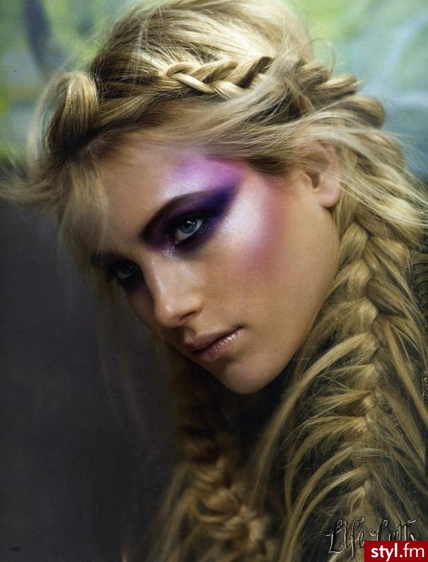 Blond Warkocze Kręcone z grzywką Ślubne Długie Fryzury