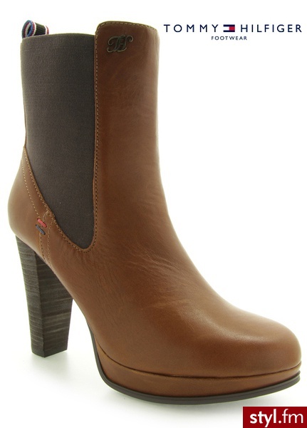 Tommy Hilfiger BOTKI MEGAN 9 COGNAC - Botki Buty Moda