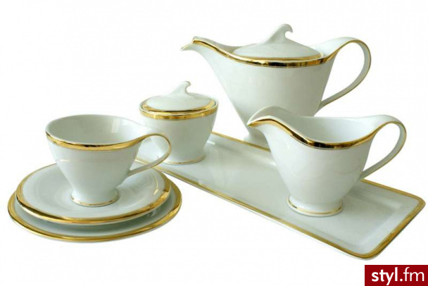 Porcelana Śląska Garnitur do herbaty na 12 os 0731 CLEOPATRA GOLD - Pozostałe Biżuteria Moda