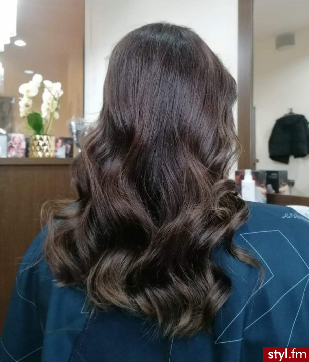 Stylizacja Glamour - Brązowe Rozpuszczone Proste Fryzury gwiazd Długie Fryzury