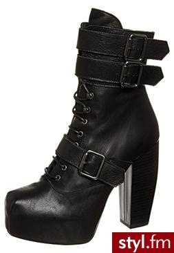 Buffalo Botki na platformie czarny (TM 100) - Botki Buty Moda