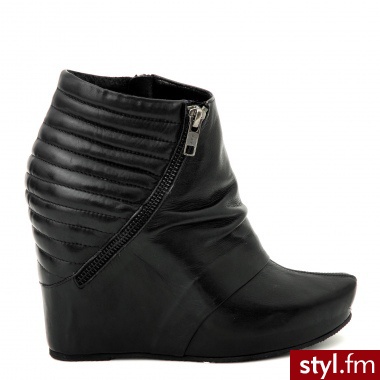 Venezia BOTKI NA KOTURNIE 7375 VIT NERO - Botki Buty Moda
