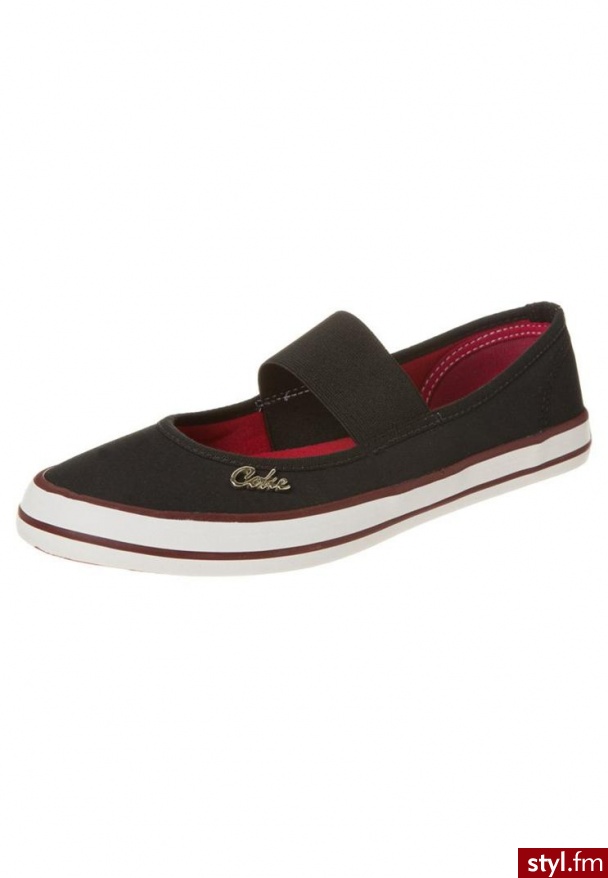 Coca Cola Baleriny z zapięciem czarny (cc0210) - Balerinki Buty Moda