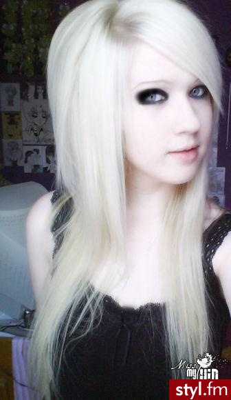 Blond EMO Alternatywne Średnie Fryzury
