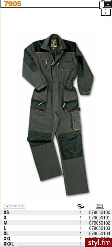 Beta KOMBINEzON ROBOCzY T/C SzARY 7905 M (79050102) - Pozostałe Spodnie Moda