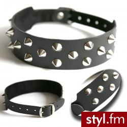 obroża 3-rzędowa CONE STUD - Pozostałe Dodatki Moda
