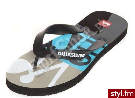 KLAPKI QUIKSILVER 2011 BEACH IN 45 TAN/BLACK/BLUE - MĘSKIE - Klapki Buty Moda