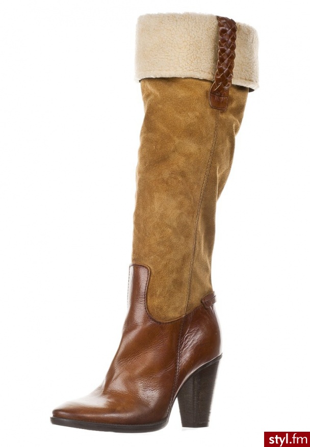 Pier One Kozaki brązowy - Kozaki Buty Moda