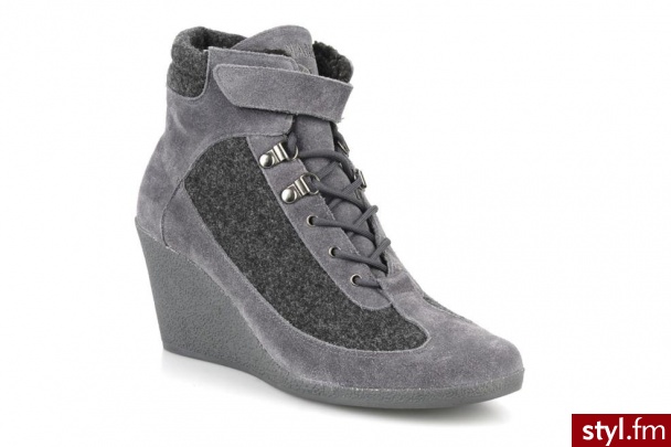 No Name Półbuty i botki Choko fur jogger (Szary) - Botki Buty Moda