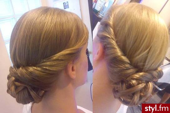 Blond Upięcie Proste Ślubne Średnie Fryzury
