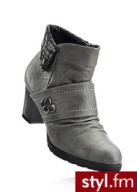Bonprix Botki szary 963092_25159 - Botki Buty Moda