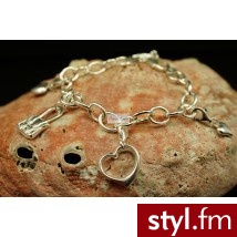 Pearl Line Srebrna bransoleta z zawieszkami - Bransoletki Biżuteria Moda