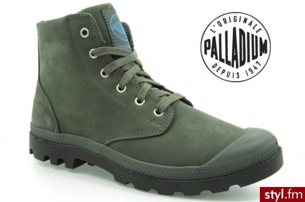 Ecco BOTKI PALLADIUM PAMPA HI LEATHER GUSSET CHARCOAL - Botki Buty Moda