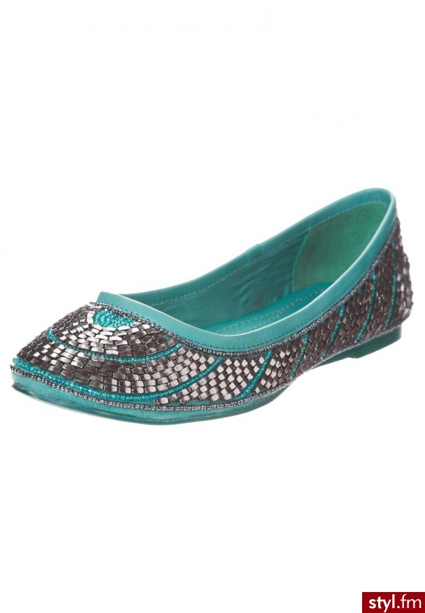 Bullboxer Baleriny turkusowy 07ENA0002 - Balerinki Buty Moda