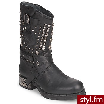 New Rock Buty  Motorock Black - Kozaki Buty Moda