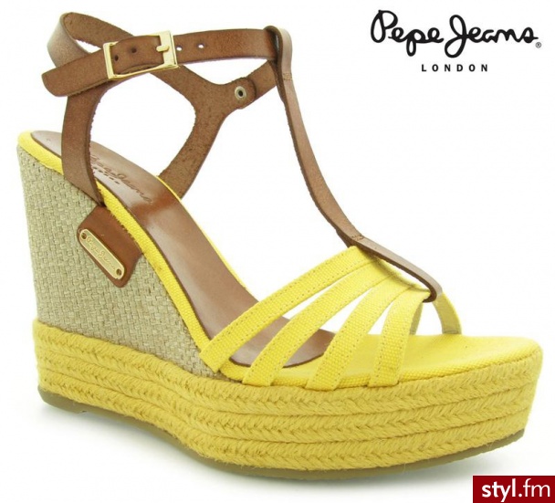 Pepe Jeans MALDA YELLOW PIQUE- VEGETAL LTH - Koturny Buty Moda