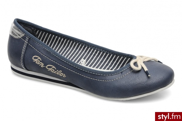Tom Tailor Balerinki Asti 0617100 (Niebieski) - Balerinki Buty Moda