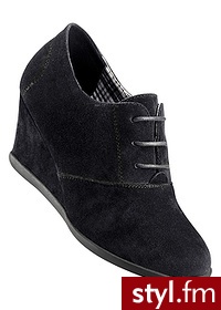 Bonprix Buty sznurowane na koturnie czarny 961340_22178 - Koturny Buty Moda