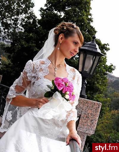 Proste z grzywką Ślubne Długie Fryzury