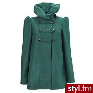 zielony. płaszczyk - Pozostałe Ciuchy Moda