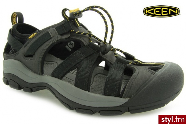 Keen SANDAŁY OWYHEE BLACK YELLOW - Sandały Buty Moda