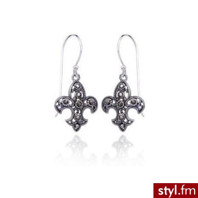 Sterling Silver Marcasite Fleur-de-Lis Earrings:… - Polyvore. Pobrano ze strony: http://www.polyvore.com/sterling_silver_marcasite_fleur-de-lis_earrings/thing?id=21751703 - Pozostałe Dodatki Moda