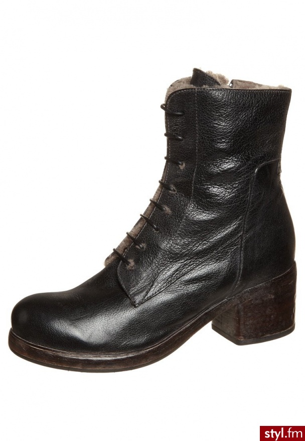 Moma Botki sznurowane czarny (90302M) - Botki Buty Moda