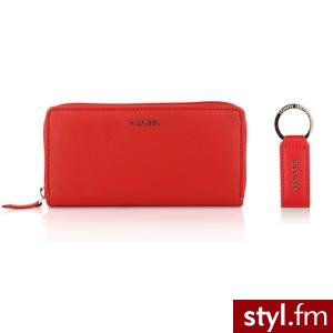 TOMMY HILFIGER ZESTAW UPOMINKOWY PORTFEL + BRELOK DO KLUCZY STELLA LG ZIP & KEYFOB SET CZERWONY (BW56917696 939) - Portfele i etui Dodatki Moda