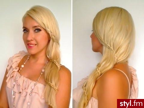 Blond Warkocze Proste Na co dzień Długie Fryzury