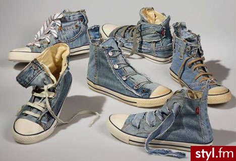 Jeansowe buty stworzone ze spodni Levi’s - Pozostałe Buty Moda