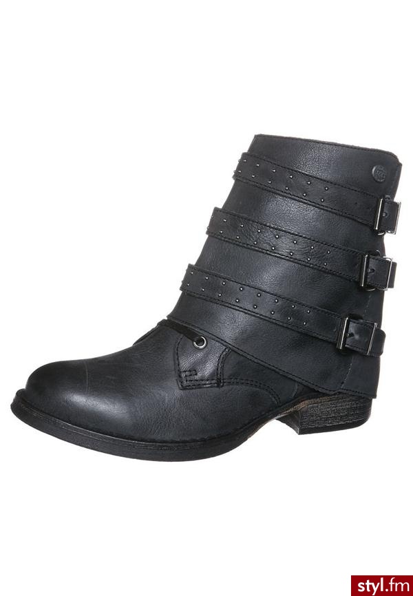 IKKS PAULINE BUCKLE Botki kowbojki i motocyklowe czarny I01022 - Pozostałe Buty Moda