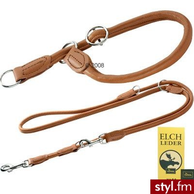 Hunter Komplet Hunter Round & Soft: smycz i obroża - Rozm. obroży: max. 50 cm, O 10mm - Psy Zwierzaki