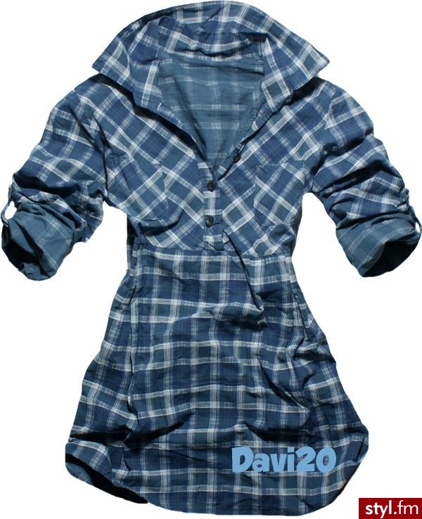 koszula-tunika. Pobrano ze strony: http://allegro.pl/item957198292_nowa_zwiewna_tunika_koszula_krata_l.html - Pozostałe Ciuchy Moda
