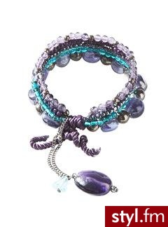 Multi-strand pendant bracelet - Violet - Promod. Pobrano ze strony: http://www.promod.co.uk/jewellery/bracelets/multi-strand-pendant-bracelet-violet-R1290147071.html - Pozostałe Dodatki Moda