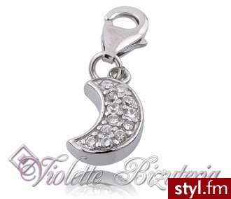 Violette Srebrna przywieszka diamentowy księżyc 108 - Wisiorki Biżuteria Moda
