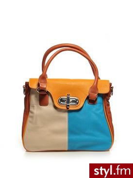 Heppin Torebka 6036 BlueBeige - Torebki na co dzień Torebki Moda